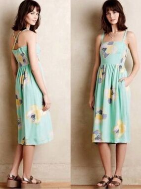 Anthropologie Corey Lynn Calter Sketchbook Floral Midi Dress Size S